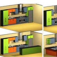 Kitchen layout - type, type and design project