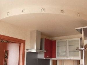 Lighting In The Kitchen With A Plasterboard Ceiling Drywall