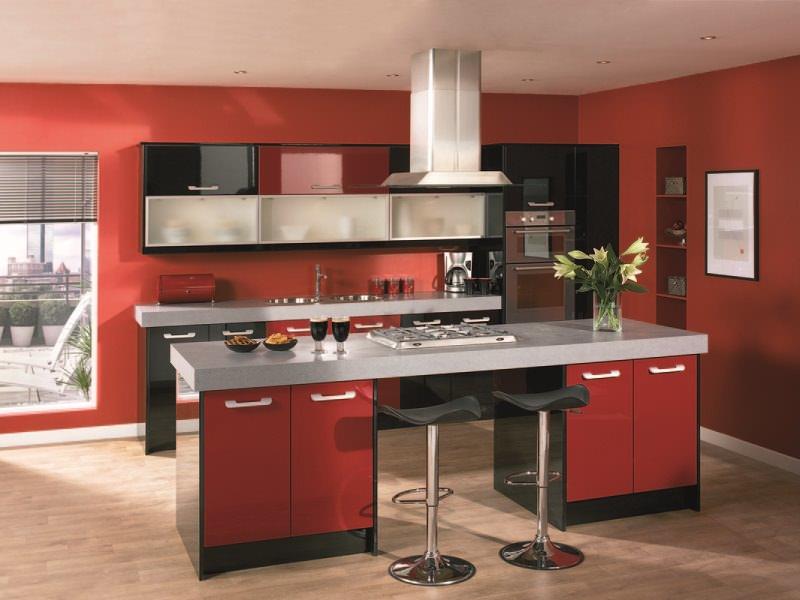 المطبخ أسود أبيض أحمر المطبخ الأحمر والأسود الصورة الخيارات المقارنة